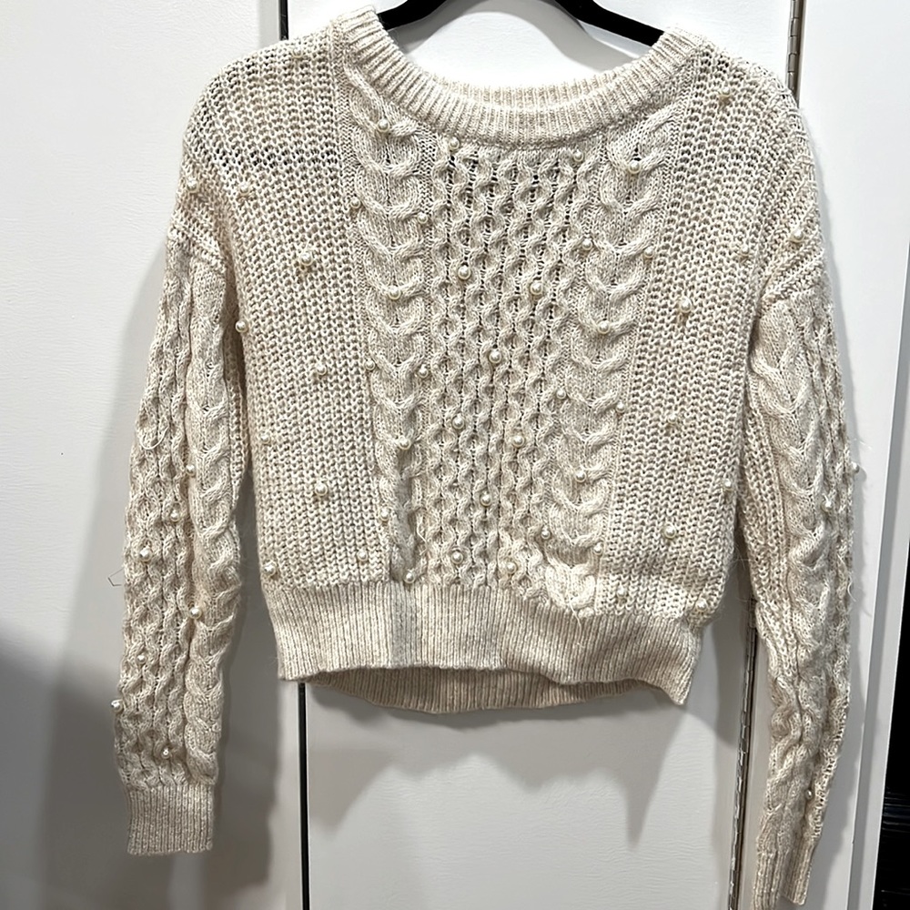 Abercrombie & Fitch Cream Pearl Sweater